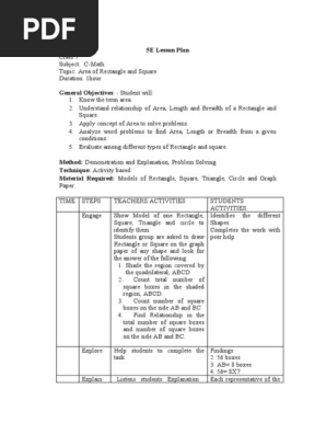 5E Lesson Plan