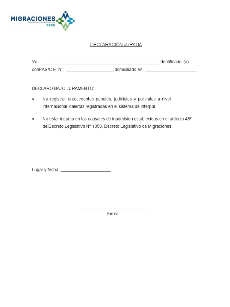 5 Declaracion Jurada de No Ten | PDF | Derecho