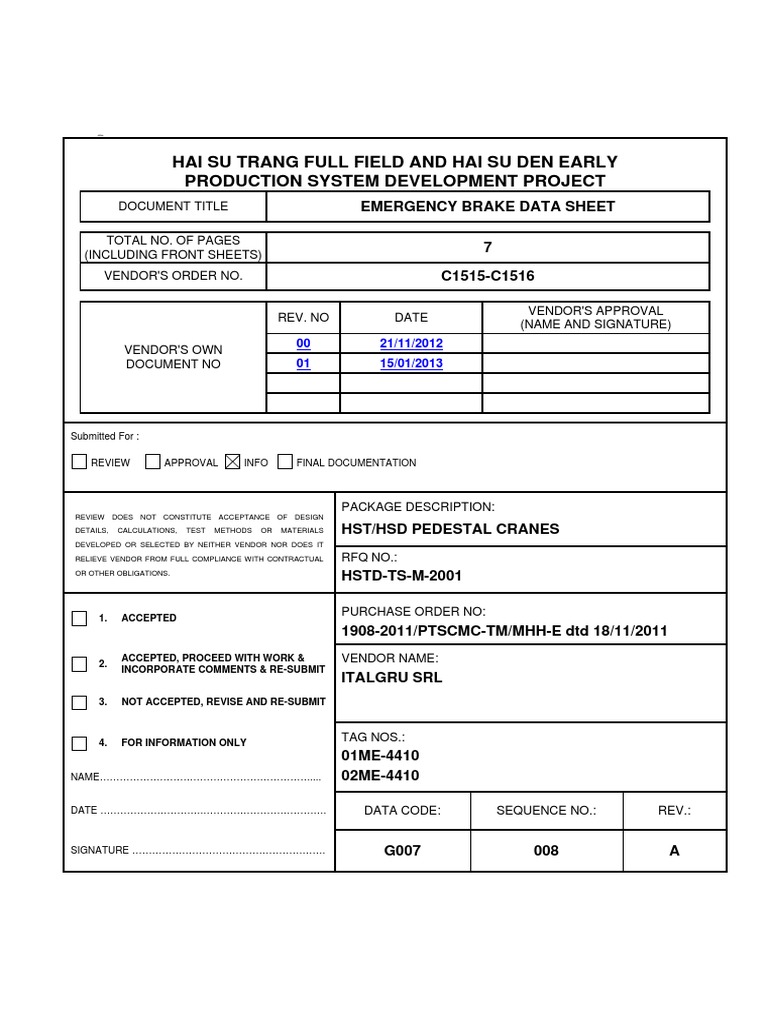 Bubenzer Emergency Brake Specifications | PDF | Manufactured Goods ...