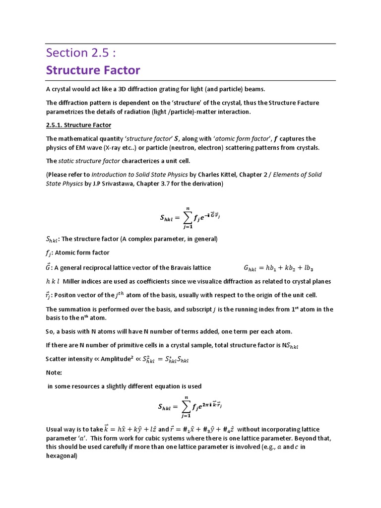 PGIS xRay2.5 Structure Factor (Theory & Examples) v2 NOTE PDF