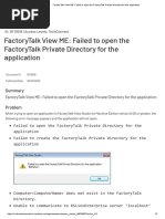 FactoryTalk View ME - Failed To Open The FactoryTalk Private Directory For The Application PDF