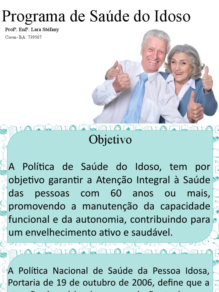 Aula 3 Programa De Saúde Do Idoso Pdf Terceira Idade Família