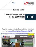 Cadastro de Aviso de Licitação no Portal COMPRASPARÁ