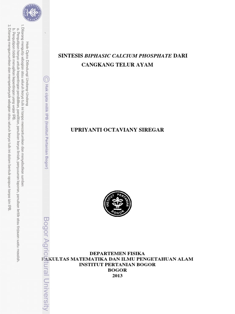 Sintesis BCP dari Cangkang Telur Ayam | PDF