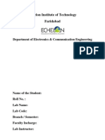 Lab Manual Front Page