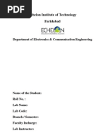 Lab Manual Front Page