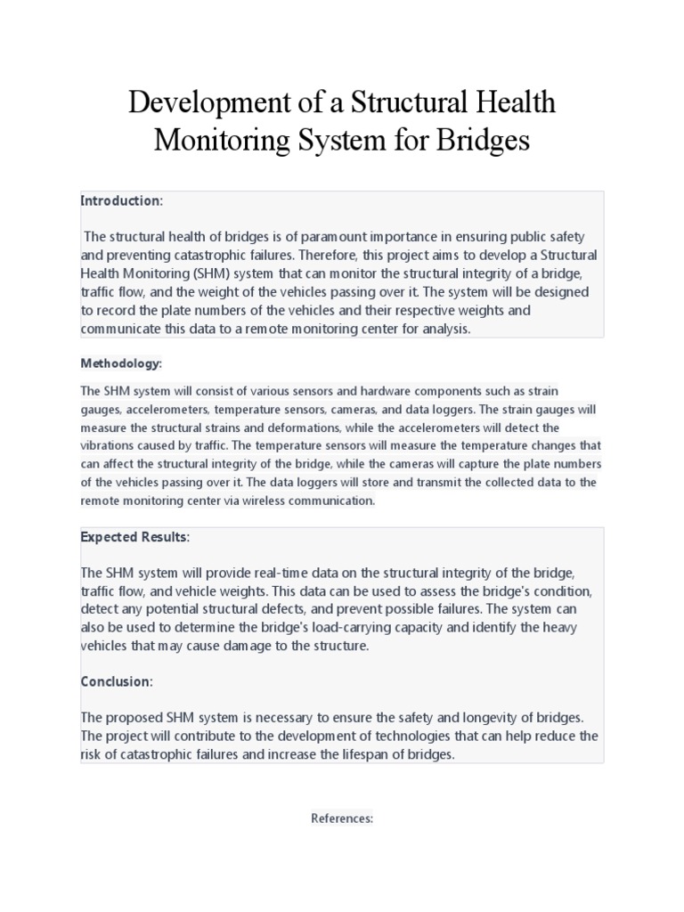 Development of A Structural Health Monitoring System For Bridges | PDF ...
