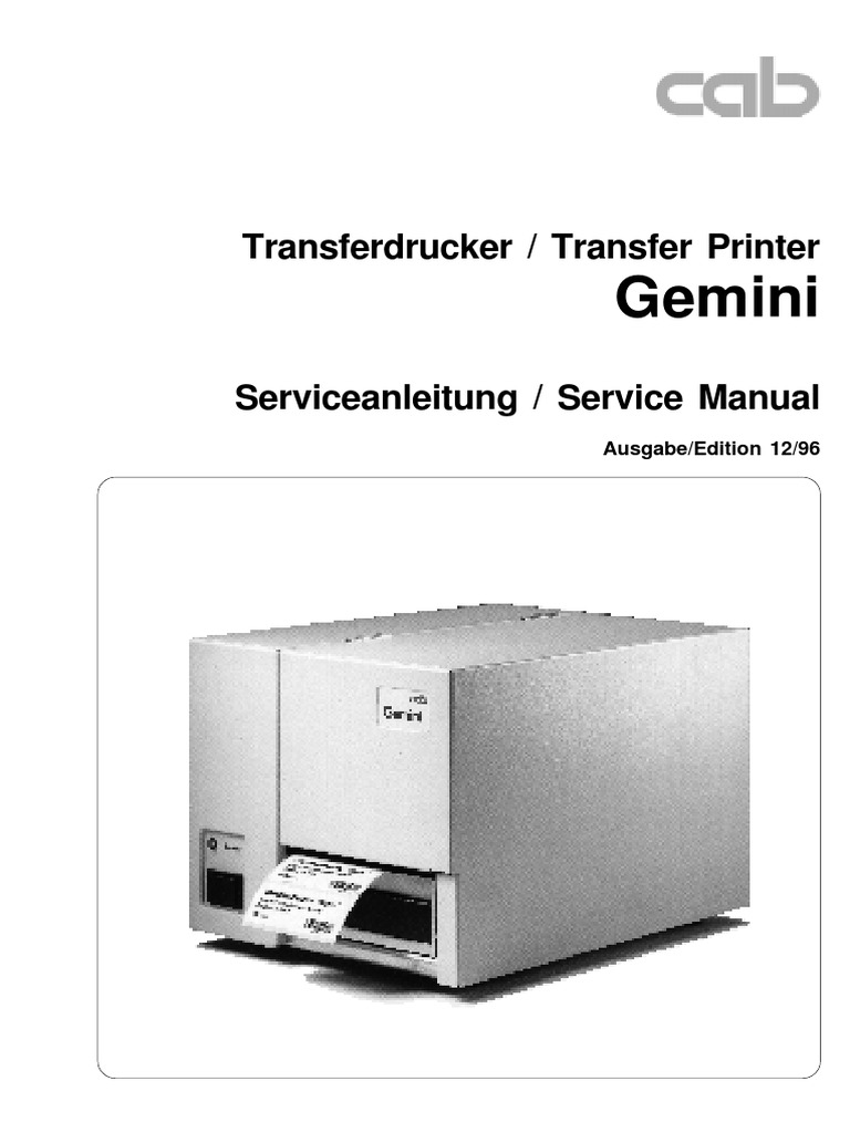 Service Manual Gemini T TD | PDF