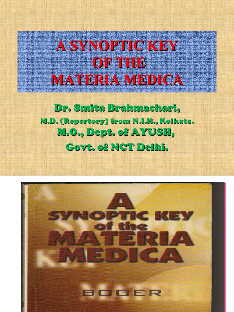 Boger's Synoptic Key of Materia Medica | PDF | Homeopathy | Medicine