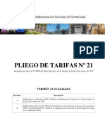 Pliego Tarifario N°21