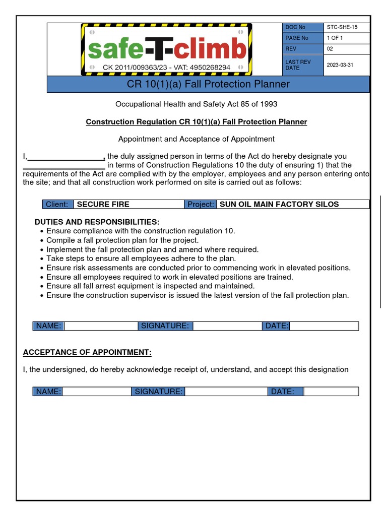 2.1 CR 10 (1) (A) Fall Protection Planner PDF