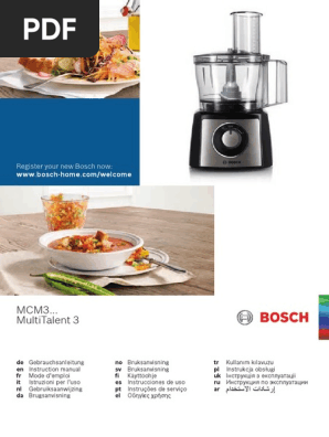 Mcm3. Multitalent 3: Register Your New Bosch Now | PDF