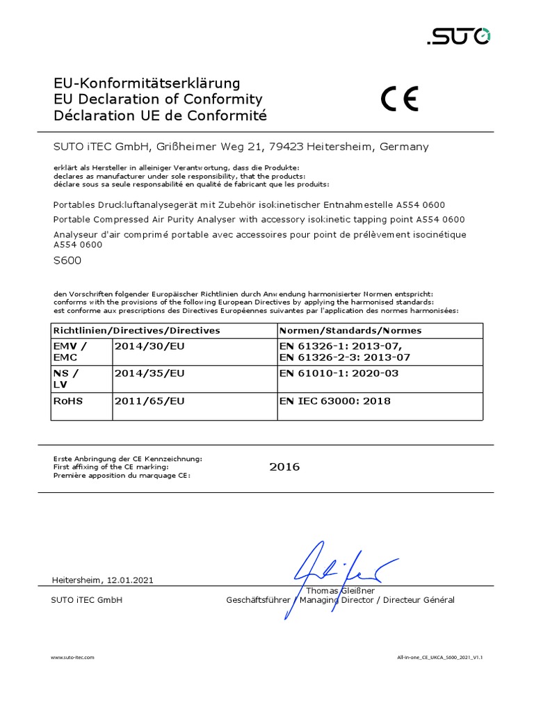 All-In-One CE UKCA S600 2021 V1.1 PDF | PDF