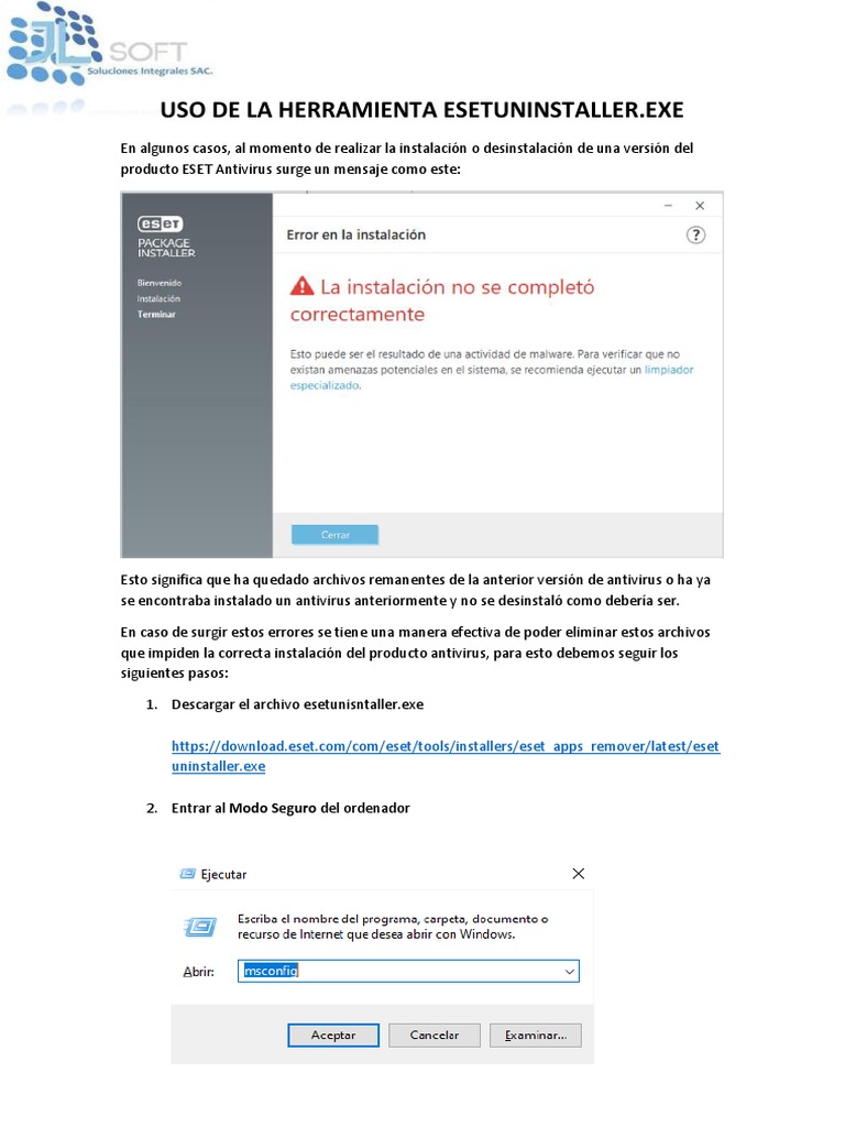 Manual de La Herramienta ESET Uninstaller | PDF