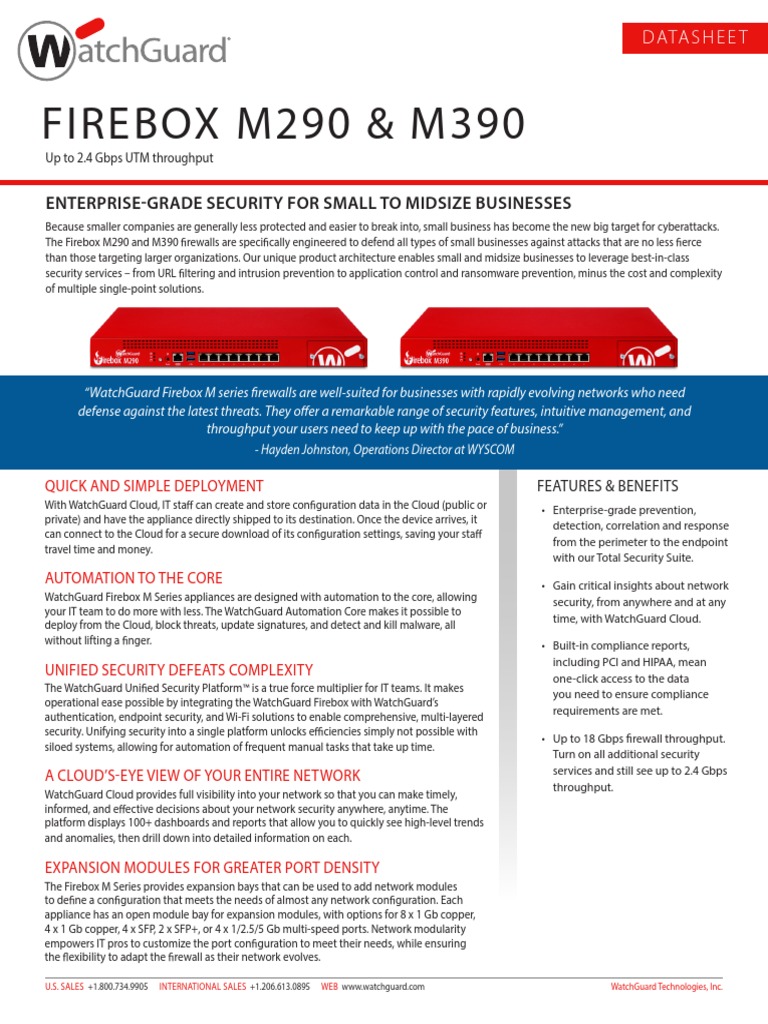 Datasheet M290-M390 | PDF | Computer Network | Security