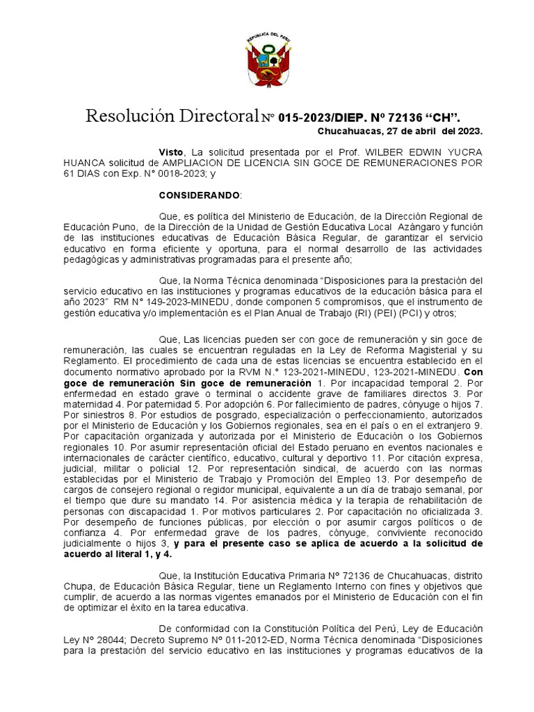 Resolucion de Licencia | PDF | Perú