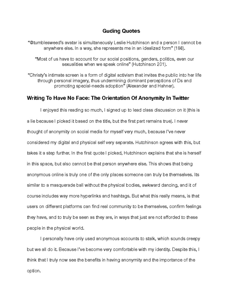 Social Media Writing Examples For Students