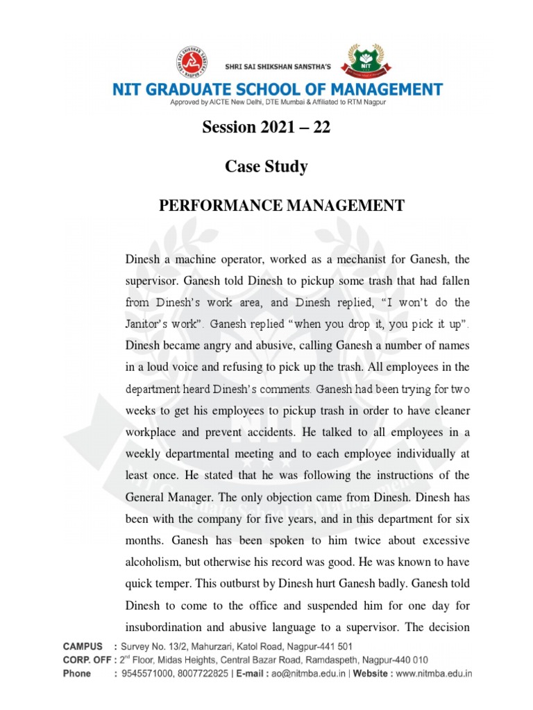 case study on performance management pdf