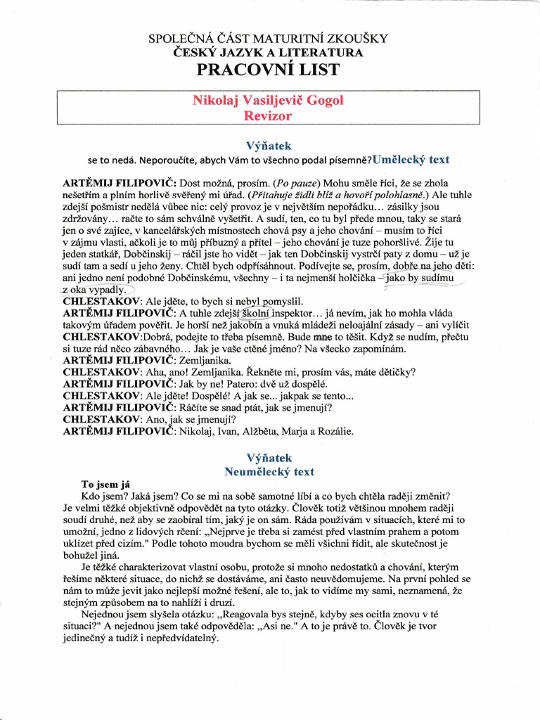 Gogol - Revizor | PDF