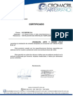 Certificado Cristales Templados