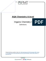 Definitions - Organic Chemistry I - AQA Chemistry A-Level