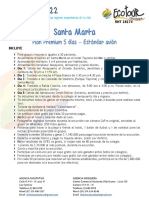 Plan Premium Santa Marta 5 Dias - Estandar Avión