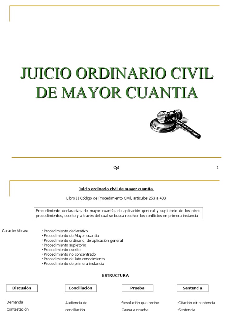 Juicio Ordinario Civil: Procedimiento y Requisitos | PDF | Demanda