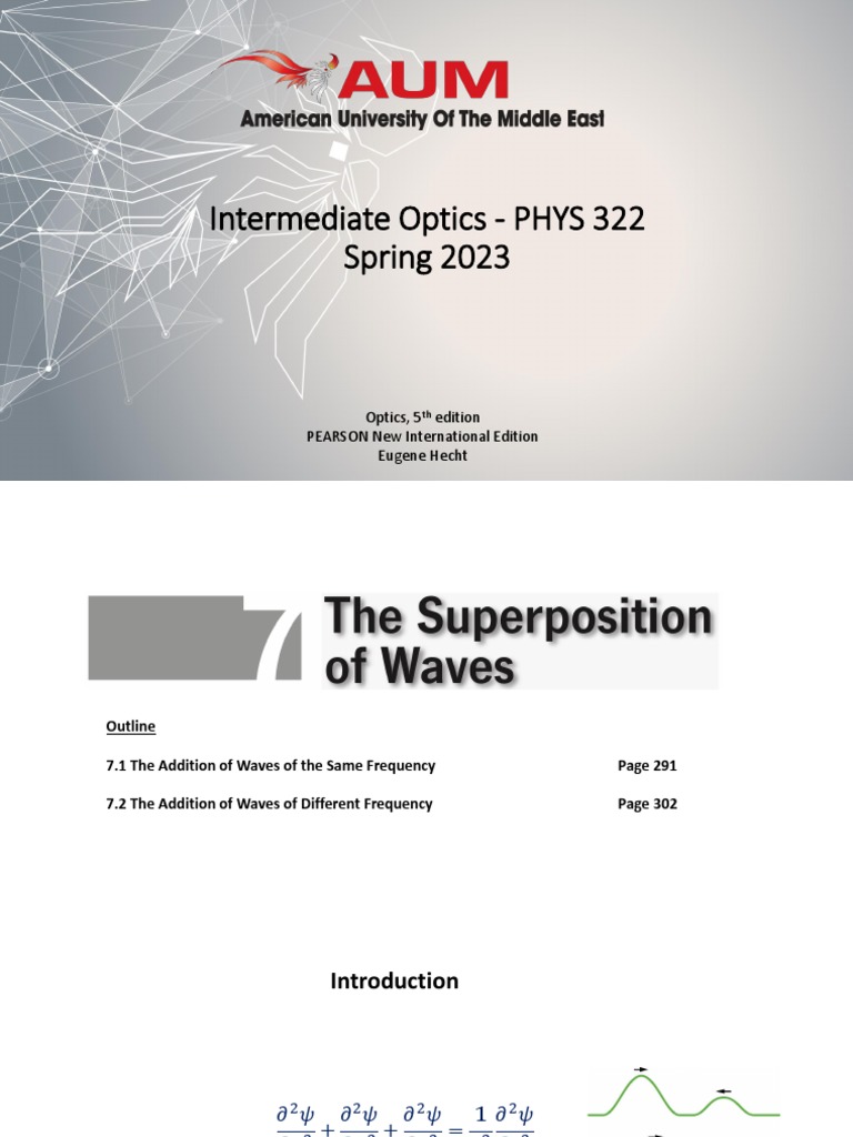 Superposition of Waves in Optics | PDF | Wavelength | Waves