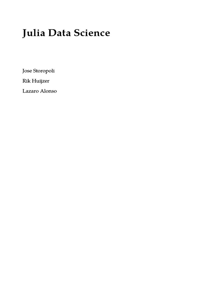 Julia for Data Science Insights | PDF | Source Code | Computer Programming