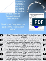 Transaction Value - Excise