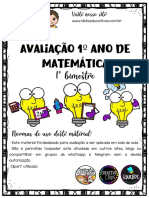 Avaliação de Matemática 1º Ano Clickseducativos PDF