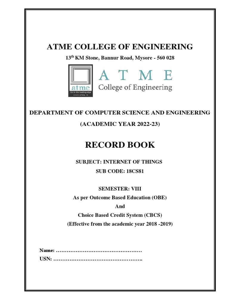 IOT Lab Record PDF | PDF | Technology & Engineering