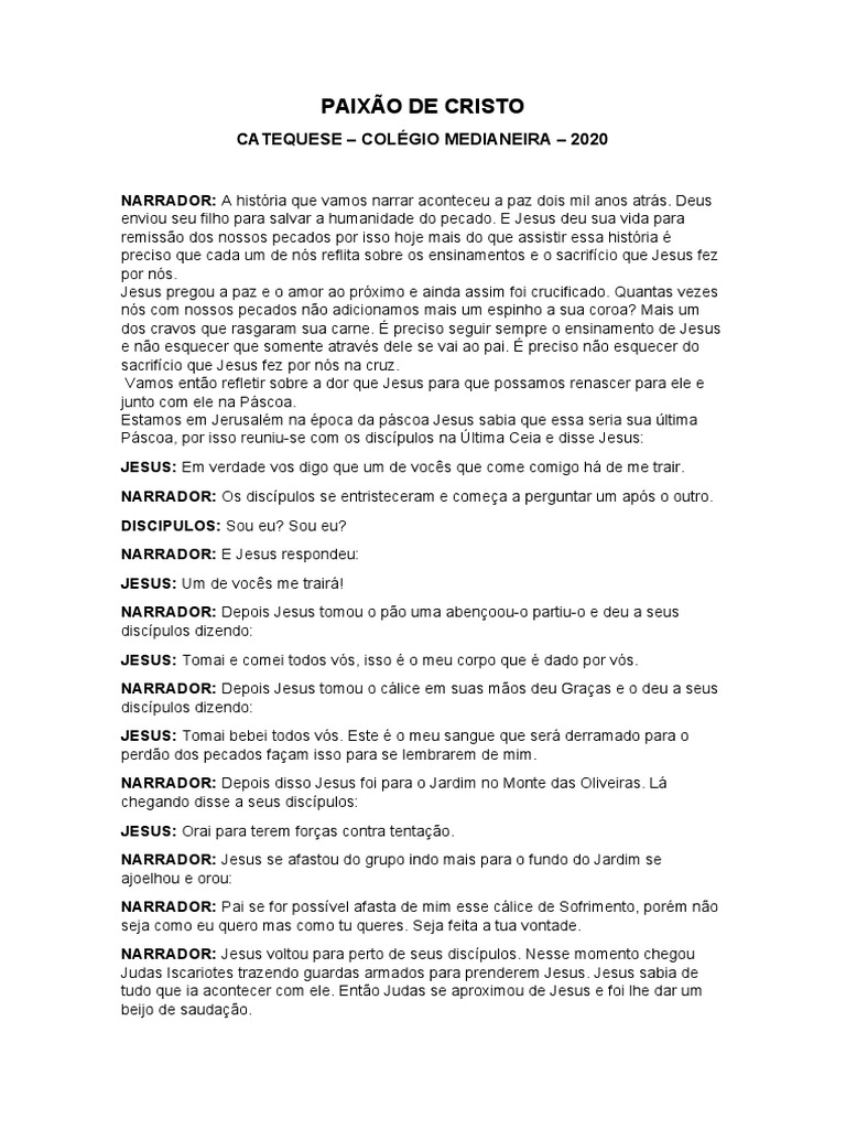 Paixão de Cristo - Catequese | PDF