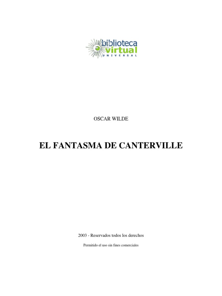 El Fantasma De Canterville Pdf Pdf