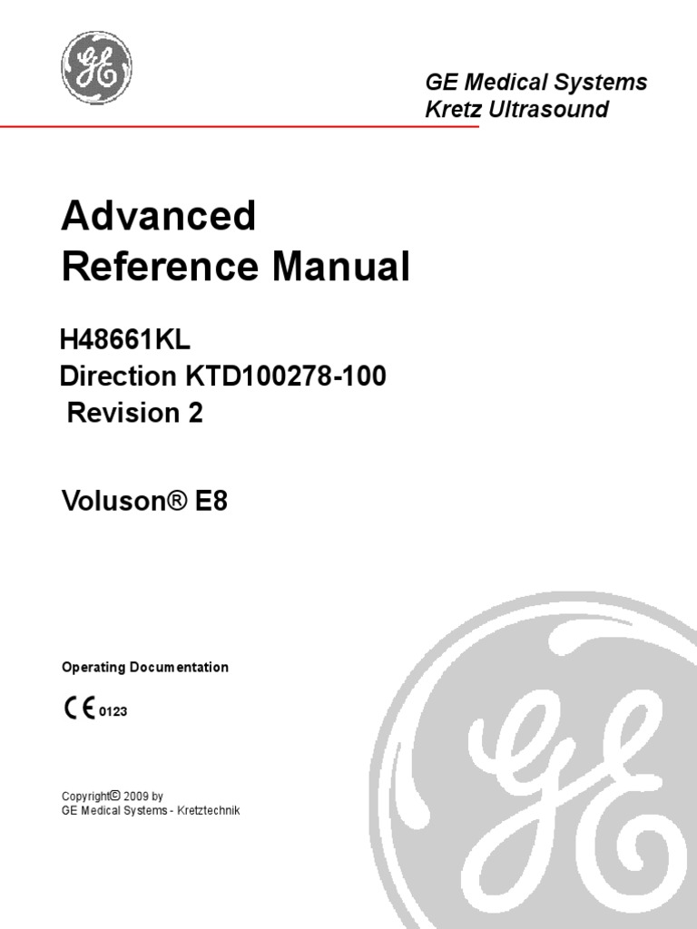 GE Voluson E8 ultrahang - Advance reference manual | PDF