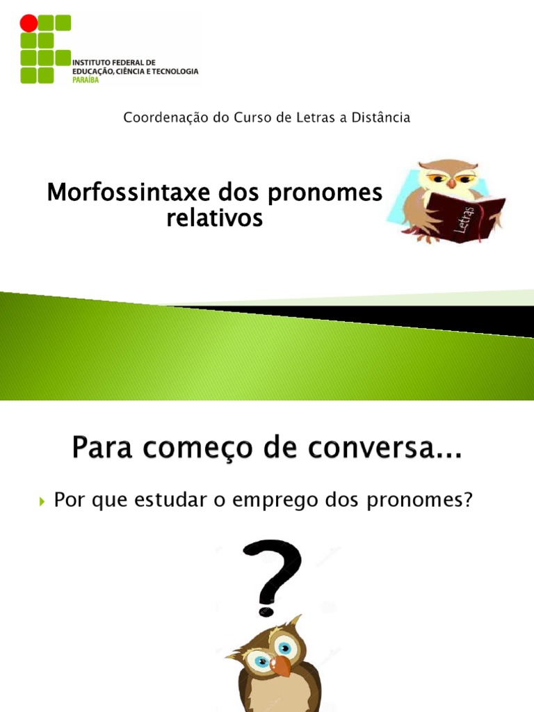 Emprego Dos Pronomes Relativos Pdf Pdf Pronome Linguística
