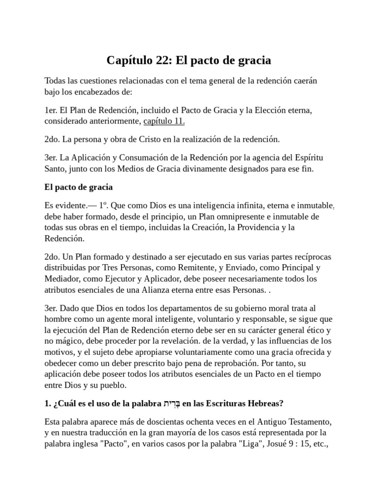 El Pacto de Gracia en la Redención | PDF | Religión y espiritualidad