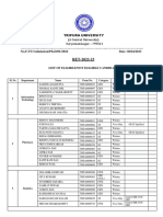Tripura University PhD Admission List 2022