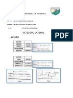 Diseño de vertedero lateral con cálculo de caudales para curso de Estructuras Hidráulicas