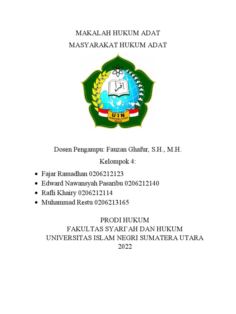 Makalah Hukum Adat Pdf