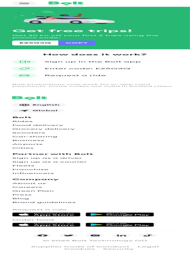 Bolt Get A Bolt Promo Code! PDF PDF