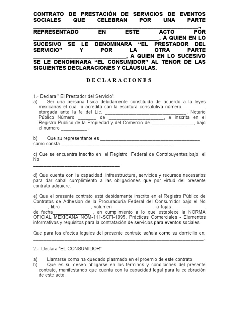 Contrato Eventos Sociales | PDF | México | Pagos