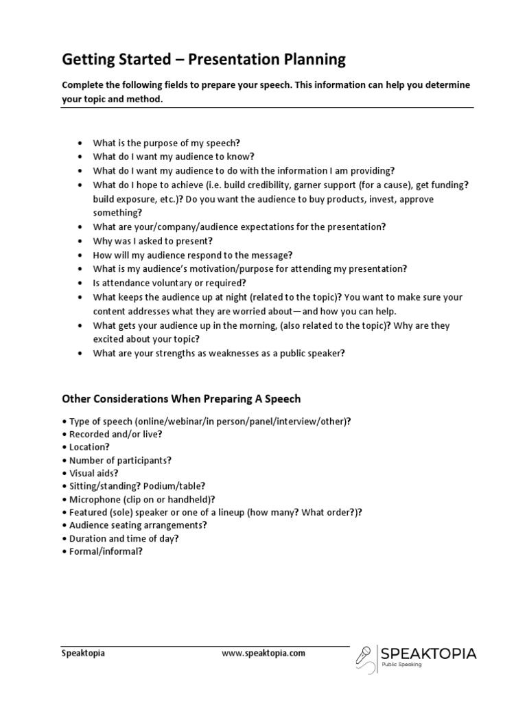 Preparing Your Speech Effectively | PDF | Career & Growth | Self ...