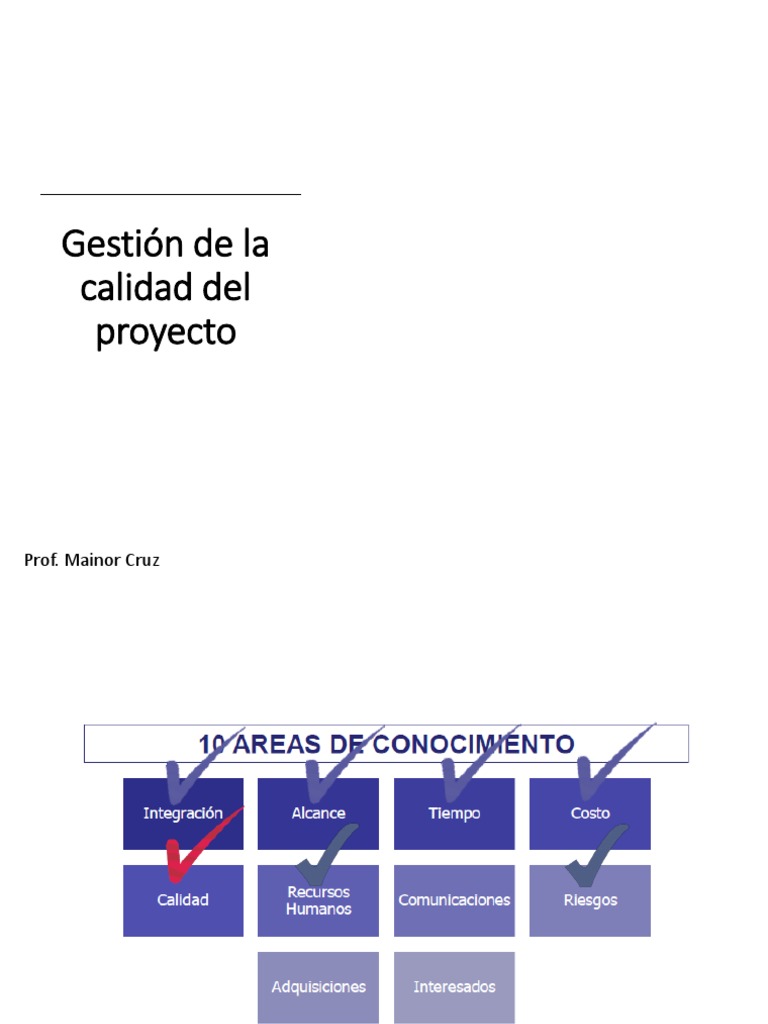 Gestión de Calidad en Proyectos | PDF | Negocios
