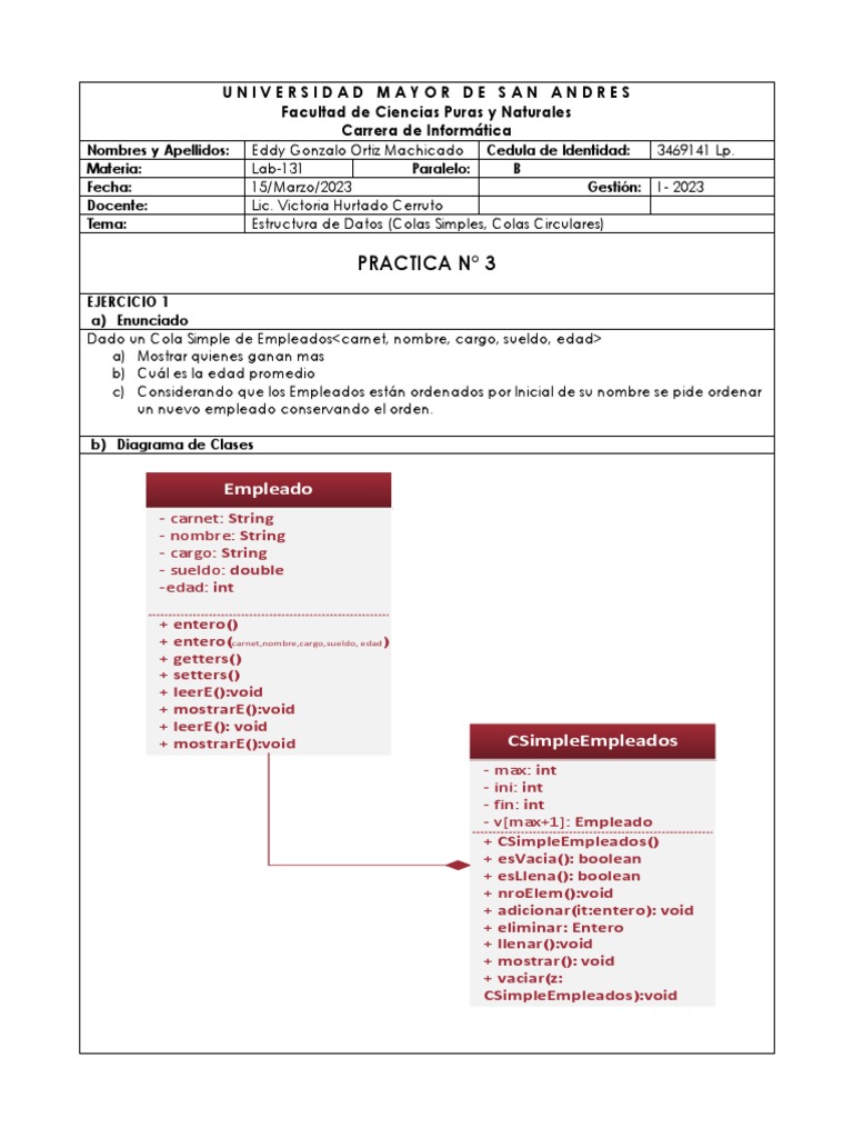 Cola Simple de Empleados en Java | PDF