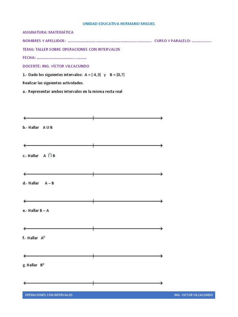 Taller Operaciones Intervalos Pdf Pdf