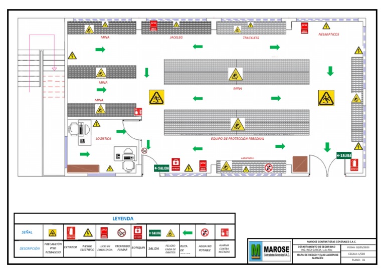 Mapa de Riesgo y Evacuación de Almacén | PDF | Peligros | La seguridad