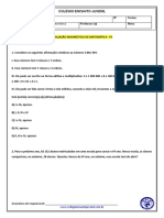 Avaliação P1 6º Ano - 1º Bimestre 2020