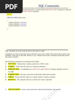 SQL Constraints