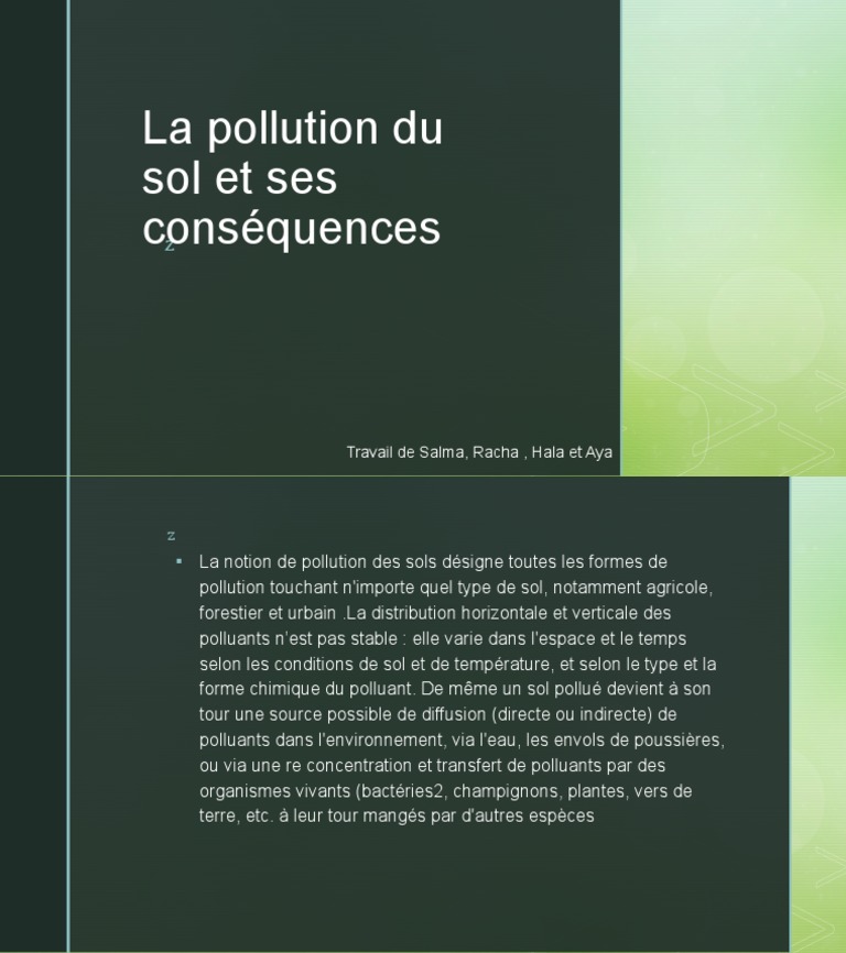 Conséquences de la pollution des sols | PDF